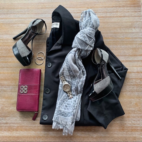 GIANNI Ladies Black Jacket Coat Dress Size 8 - Picture 2 of 6